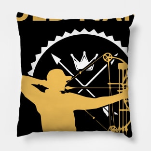 old man with bow and arrow archery slogan gift hobby archery designs hunter Pillow