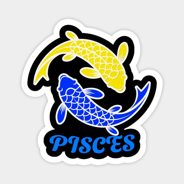Pisces Zodiac Sign Design Magnet by MoodsFree