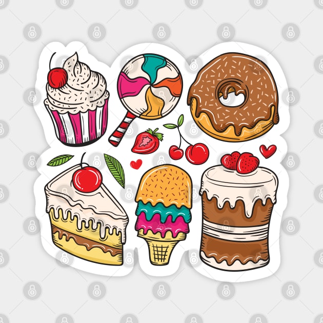 Sweets Dessert Collection Magnet by Mako Design 