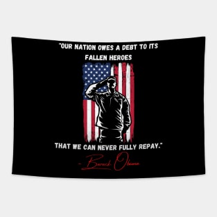 Nation Owes a Debt Memorial Day Fallen Heroes Flag Tapestry