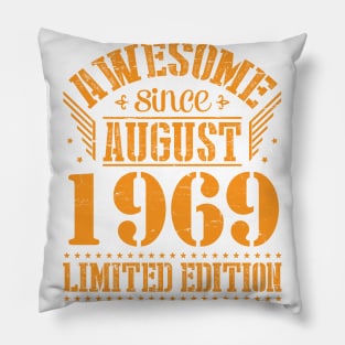 Awesome Since August 1969 Limited Edition Happy Birthday 51 Years Old To Me And You Papa Dad Son Pillow