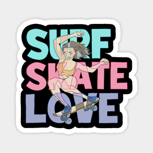 SURF SKATE LOVE Magnet