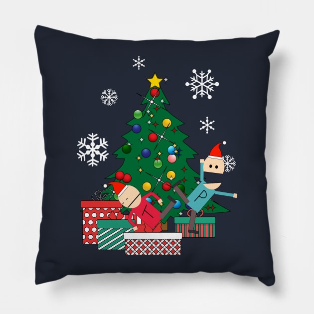 Terrance And Phillip Around The Christmas Tree Pillow by Nova5