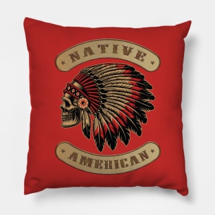 Native American Skull Design Pillow