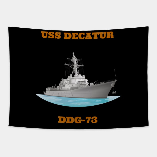 Decatur DDG-73 Destroyer Ship Tapestry by woormle