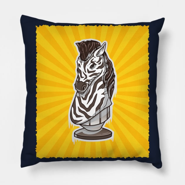 Chess Horse Zebra Pillow by Design Seventytwo