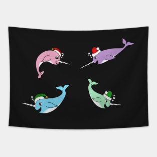 christmas narwhals Tapestry