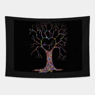 Birds in the Colourful Heart Tree Tapestry