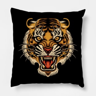 Tattoo tiger head Pillow