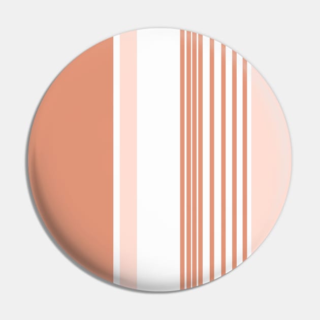 Color Block Stripes Peach and Salmon Pink Pin by tramasdesign