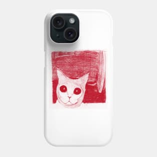 silly fisheye cat Phone Case