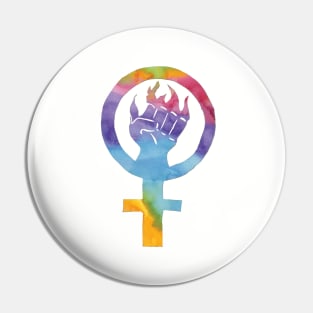 Rainbow Feminist Fist Pin