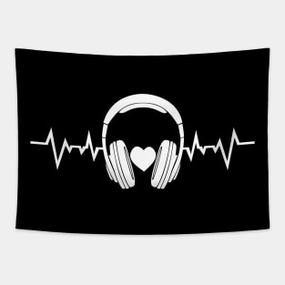 Music Heartbeat Sound Love Headphones Heart Rate Tapestry