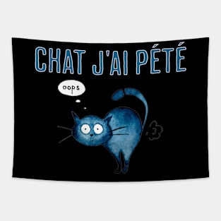 Chat J'ai Pete Funny Chat GPT French Pun Tapestry