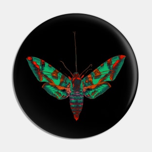 Psychedelic Moth Pin