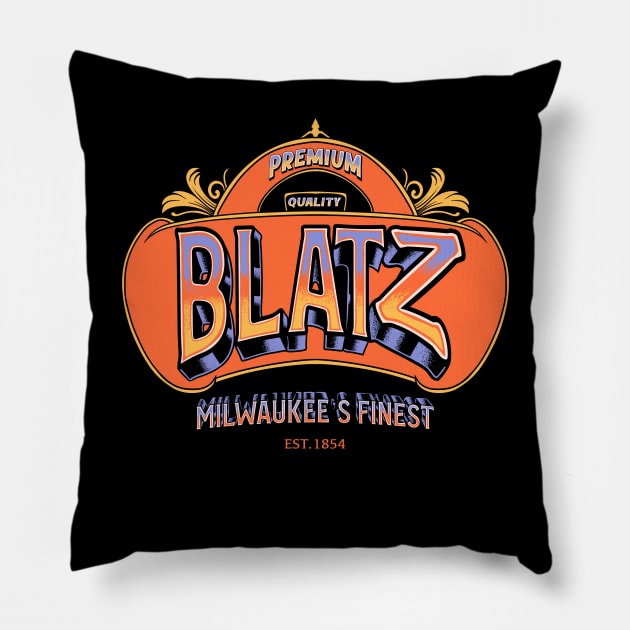 Blatz Logo Pillow by margueritesauvages