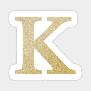 The Letter K Gold Metallic Design Magnet