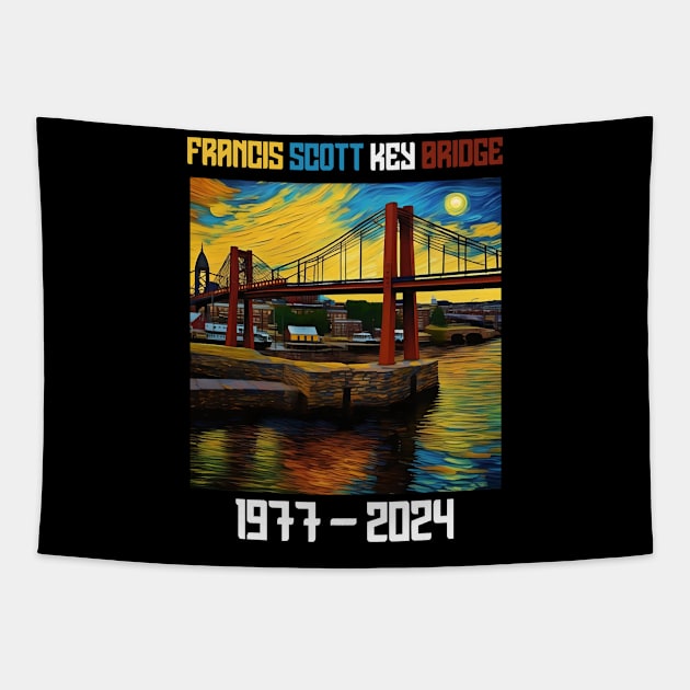 Francis Scott Key Bridge Baltimore Maryland Bridge Tapestry by Arda