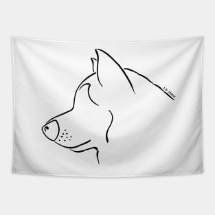 Alaskan Malamute silhouette outline Tapestry