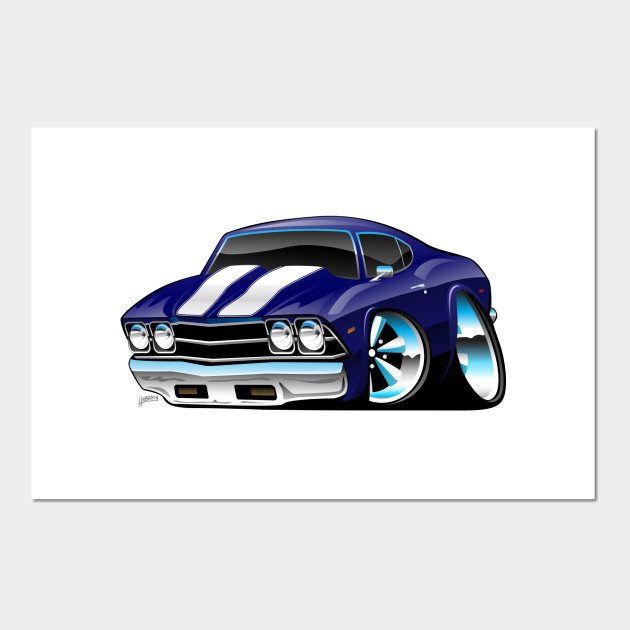 Classic American Muscle Car Cartoon Muscle Car Posters And Art