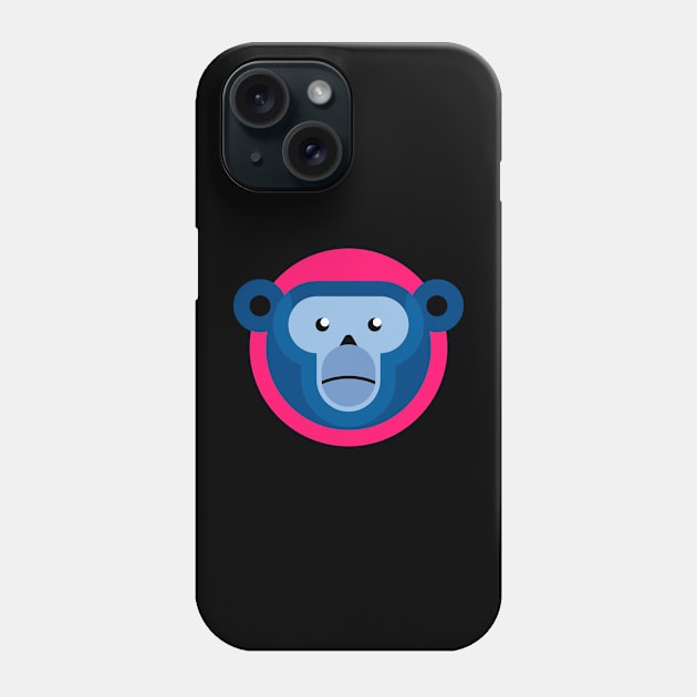 Blue Monkey on fuchsia Phone Case by attadesign