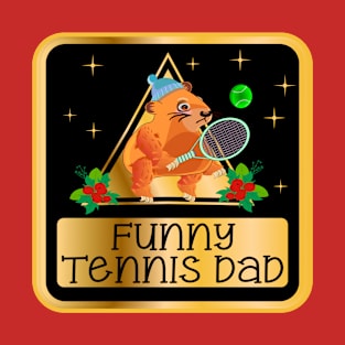 Funny Tennis Dad Capybara T-Shirt