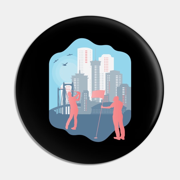 Golfer, Urban, Lifestyle & city Pin by GreenOptix