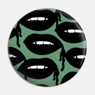 Bloody Lips Pattern in Green Pin