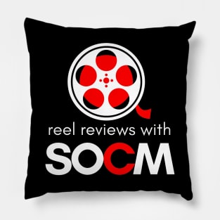 Reel Reviews with SOCM White Text Version (YouTube Movie Review Show) Pillow