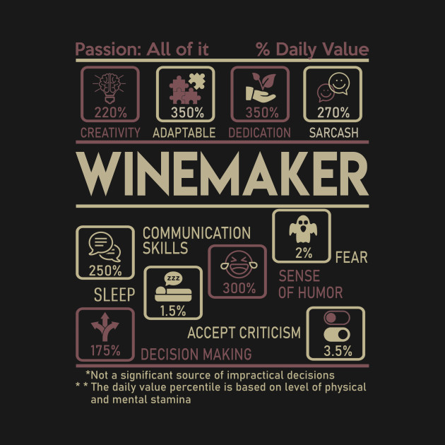 Disover Winemaker T Shirt - Multitasking Daily Value Gift Item Tee - Winemaker - T-Shirt
