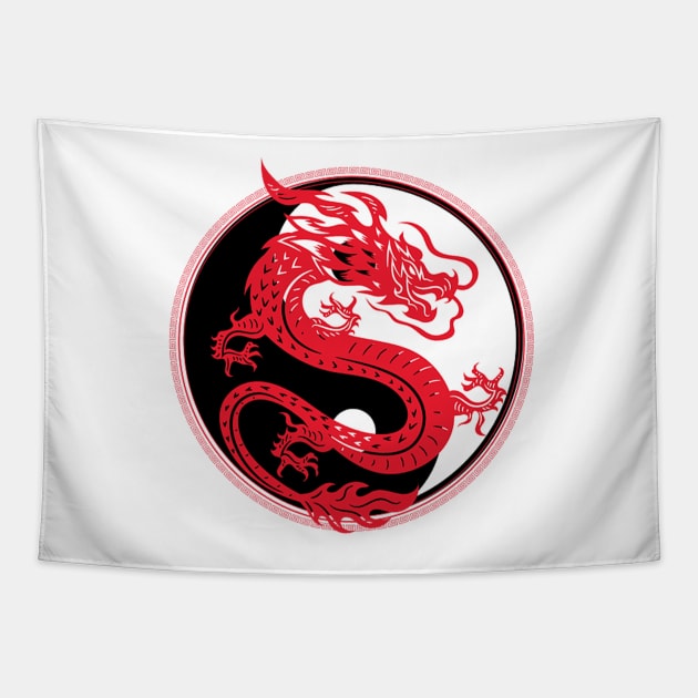 dragon yin yang Tapestry by Zluenhurf