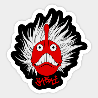 tengu, japanese, anime, kami, god, spirit, kimono, design, flame, blue,  red Sticker for Sale by Zagalar