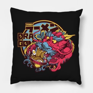 Ramen Eating Dragon Japanese Art Pillow