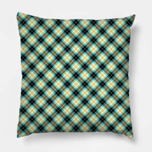 Green and Yellow Plaid Pattern Pillow