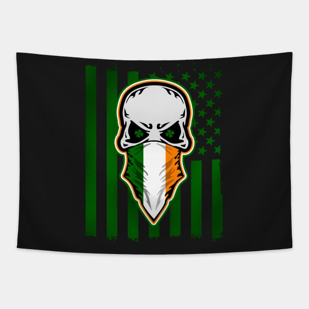 Irish American Skull Tapestry by RadStar