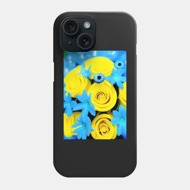 SUNNY YELLOW AND BLUE FLOWERS Phone Case by sailorsam1805