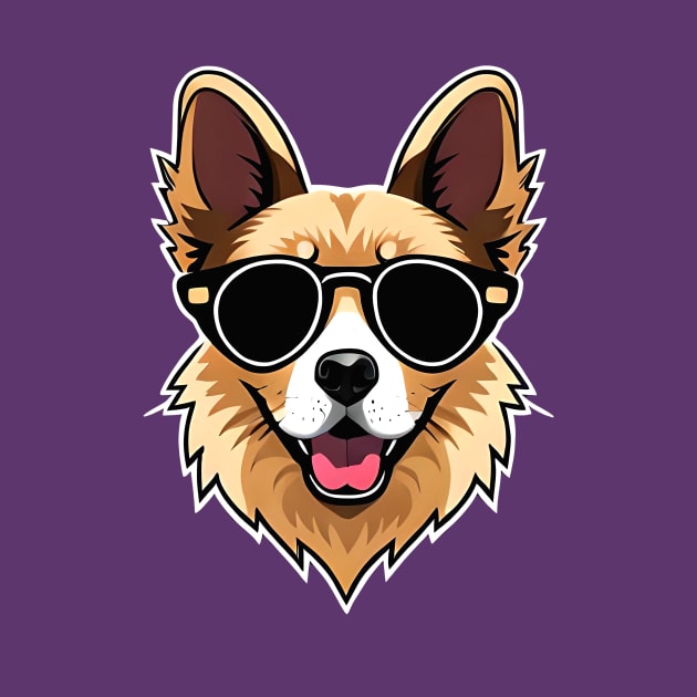 Cute corgi dog with glasses by ramith-concept