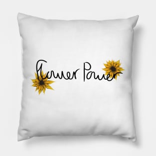 Flower Power // Black Handwriting Pillow