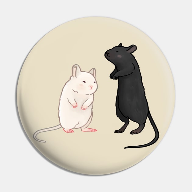 Cute black and white gerbil Pin by ballooonfish