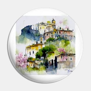 Italy watercolor Pin