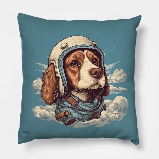 Aviator dog Pillow by GreenMary Design