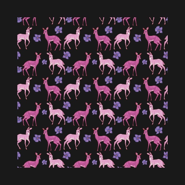 Pink Deer Pattern by georgiagoddard