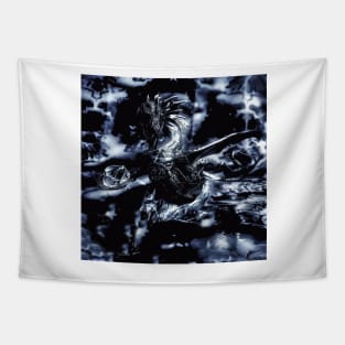 Puff The Magic Dragon -  Black and White Tapestry