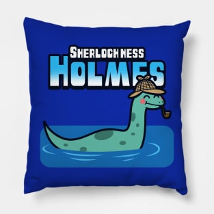 Cute Sherlock Holmes Kawaii Lochness Monster Funny Cartoon Pillow