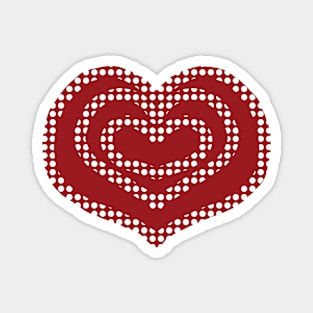 Red Valentine Heart Dots Magnet