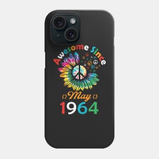 Funny Birthday Quote, Awesome Since May 1964, Retro Birthday Phone Case