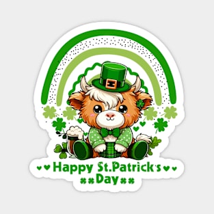 St. Patrick’s Day Highland Cow Luck of the Cute Highland: St. Paddy's Cow Magnet