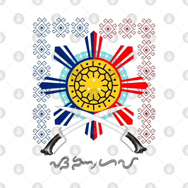 Philippine Sun / Philippine Swords (Ginunting) / Baybayin word Sanghaya (Dignity) by Pirma Pinas