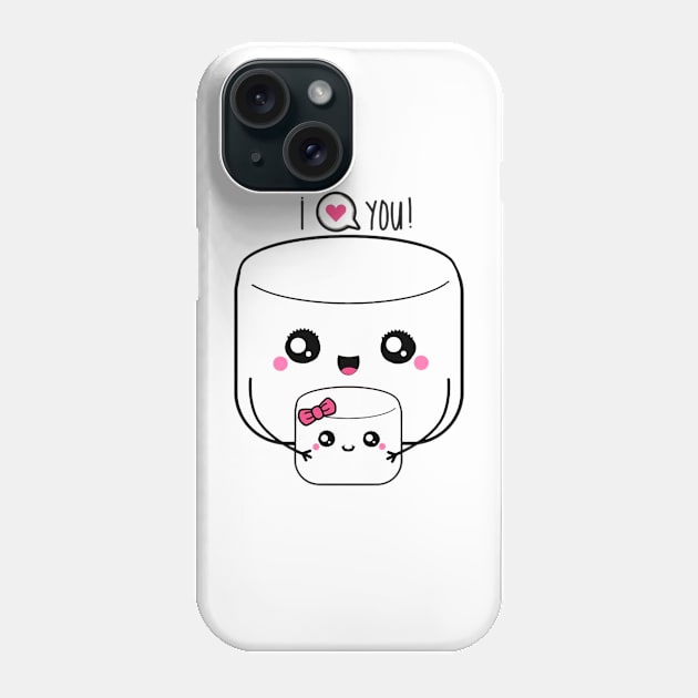 I Love You Marshmallow Phone Case by Sugarori