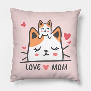 cat with his mother, happy mothers day Pillow